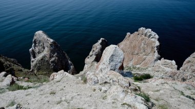 Olkhon Adası, Rusya - 13 Temmuz 2016: Sagan-Khushun Burnu