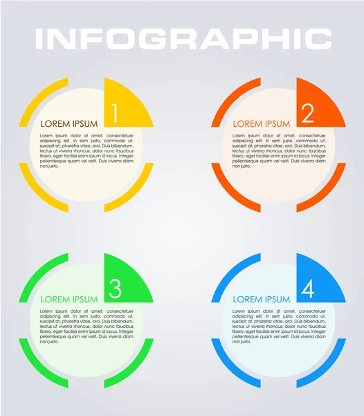 Modern colorful infographics options template vector in circle. — Stock Vector