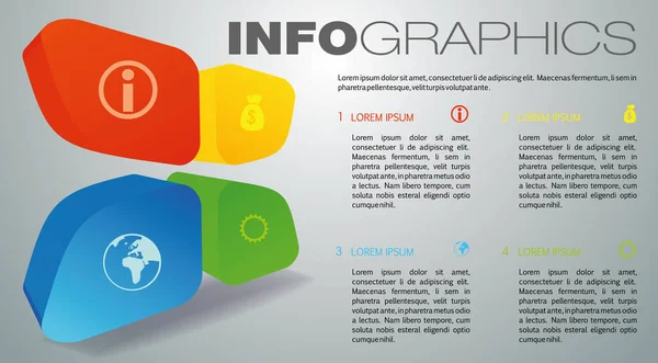 Nowoczesne kolorowe infografiki opcji szablon wektor z 3d ele — Wektor stockowy