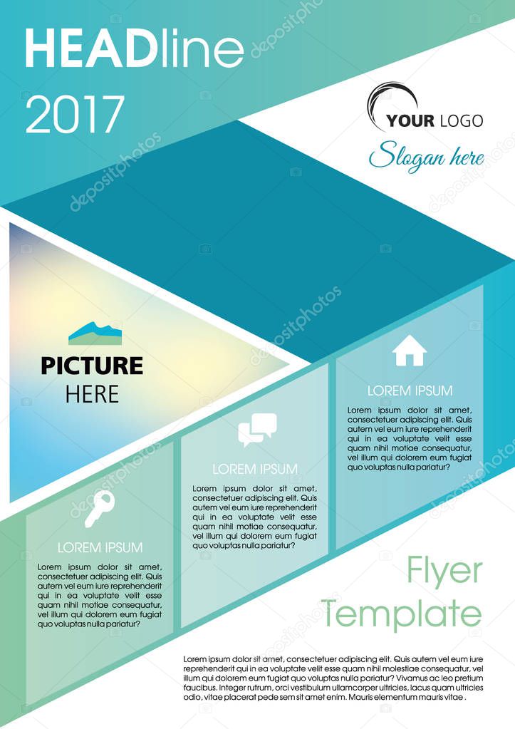 Vector flyer, corporate business, annual report, brochure design