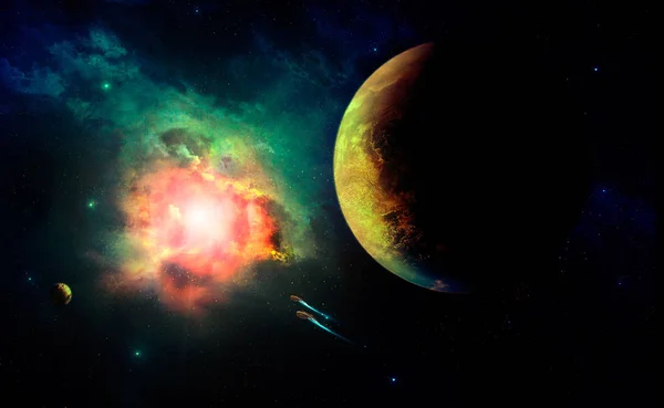 Scena spaziale. Una stella esplosiva. Elementi forniti dalla NASA — Foto Stock