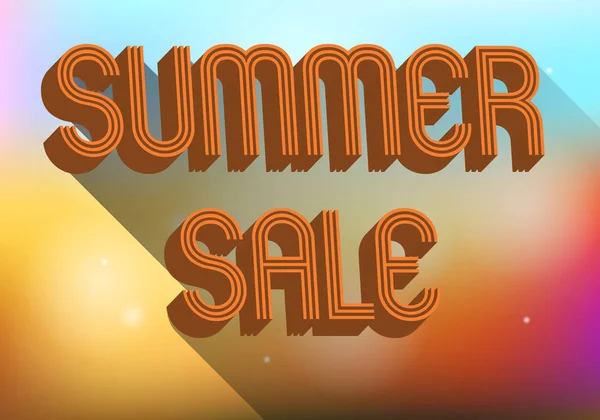 Ilustración de venta de verano con texto 3D, fondo colorido abstracto — Vector de stock