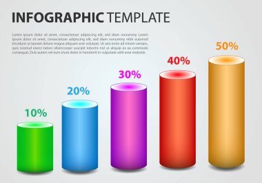 Renkli cylind ile modern infographics seçenekleri şablon vektör