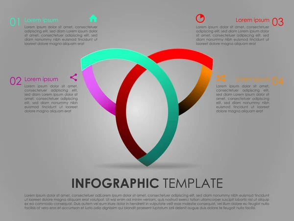 Vetor de modelo de opções de infográficos coloridos modernos com triang — Vetor de Stock
