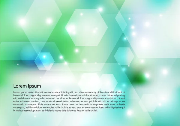 Vector abstrakta färgstarka bakgrund med glänsande hexagon i grönt — Stock vektor