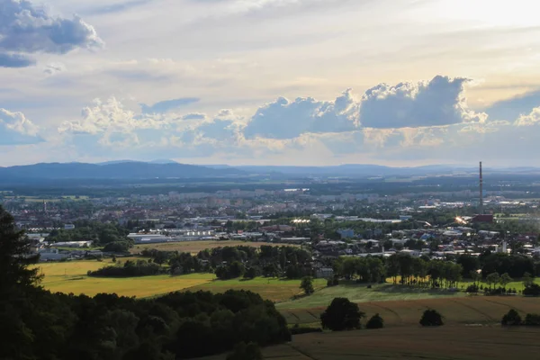 Vista panoramica sulla città Ceske Budejovice con Torre Nera — Foto Stock