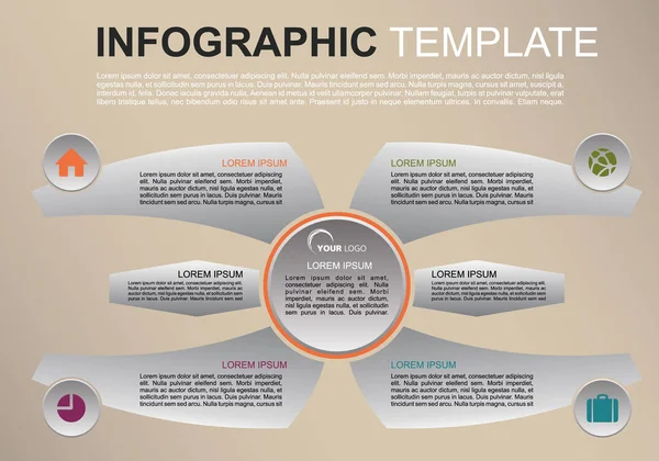 Vetor de modelo de opções de infográficos coloridos modernos com asas . — Vetor de Stock