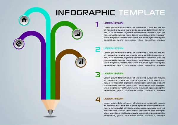 Modern renkli infographics seçenekleri şablon vektör kalem ile