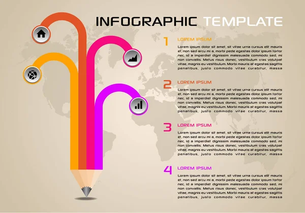 Modern renkli infographics seçenekleri şablon vektör kalem ile