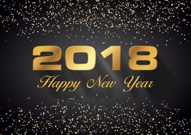 Vektör mutlu yeni yıl 2018 kartı altın