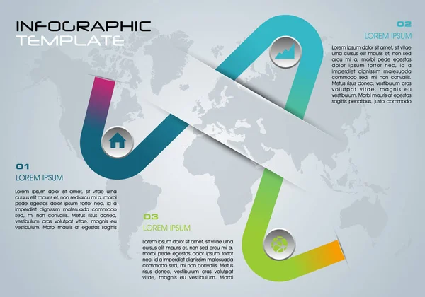 Moderne bunte Infografik Optionen Vorlagenvektor mit Schleife — Stockvektor