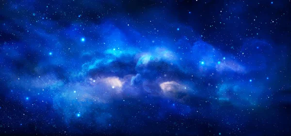 Scena spaziale. Nebulosa blu chiaro pulito con stelle. Elementi di arredo — Foto Stock