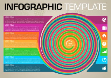 Modern renkli bilgi grafiği seçenekleri girdaplı şablon vektörü 