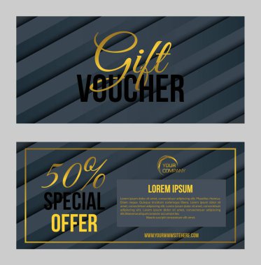 Vector set of luxury modern gift voucher card template with rect clipart