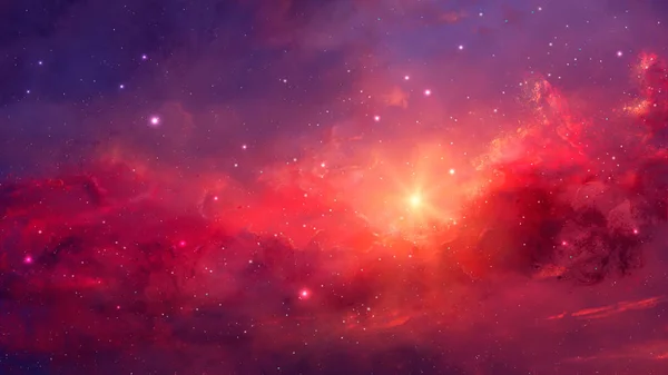 空间背景 色彩斑斓的星云和两颗行星 Nasa提供的内容 3D渲染 — 图库照片
