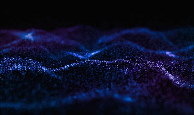 Mavi ve menekşe rengi soyut dijital daire parçacığı