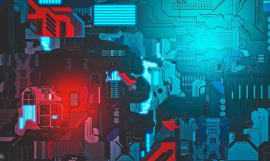 Yüksek teknolojili Pcb (yazdırılmış devre b) için üst görünüm