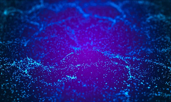 Partícula de círculo colorido digital abstracta en col azul y violeta —  Fotos de Stock