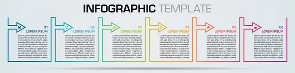 Modèle Infographie Colorée Moderne Vecteur Options Avec Ligne Rectangle Gradient — Image vectorielle