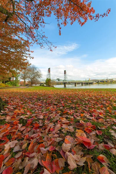 Portland Oregon Downtown Waterfront Park Otoño — Foto de Stock
