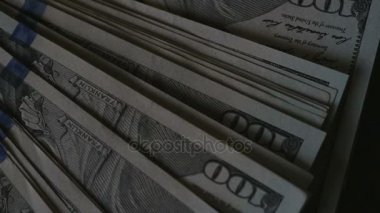 Yüksek tanımlı 1080p film fan dışarıda yığın Amerika Birleşik Devletleri Usd 100 bir yüz dolar Federal Rezerv notlar 1920 x 1080 HD