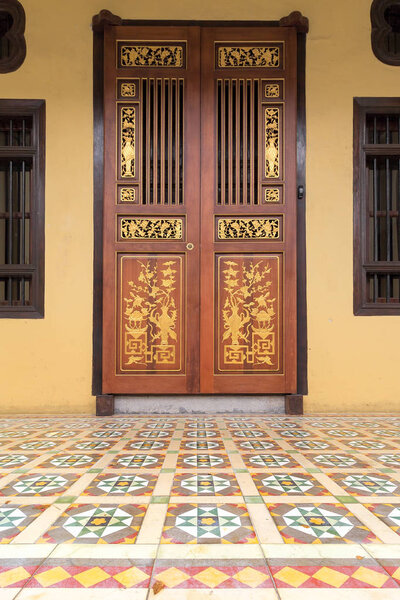 Ornate Peranakan Style Doors Entryway