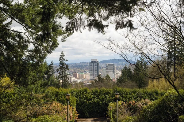 Portland Downtown View desde Washington Park — Foto de Stock