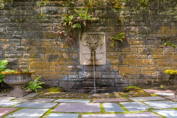 Renaissance Garden with Lion Head Water Fountain