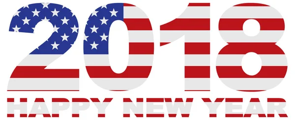 2018 Números con EE.UU. American Flag vector Ilustración — Archivo Imágenes Vectoriales