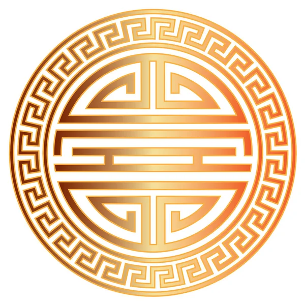 Chinese Longevity Symbol with Border vector Illustration — Stock Vector