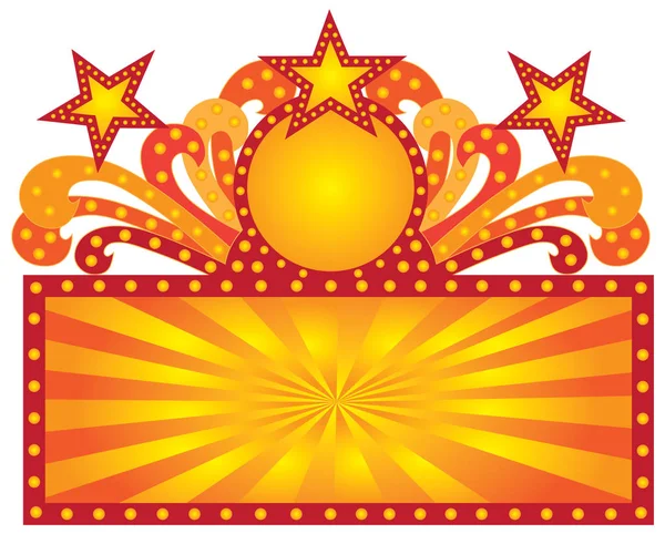 Retro-Festzelt-Schild mit Sonnenstrahlen Sterne Vektor Illustration — Stockvektor