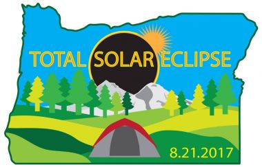 2017 toplam güneş tutulması kamp gezisi harita illüstrasyon vektör