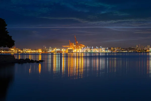 Port of Vancouver Bc Kanada večer — Stock fotografie