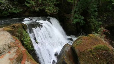 Whatcom Falls Bellingham WA closeup filmle su fışkıran ses 1080p