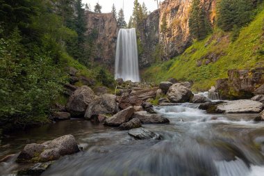 Tumalo Falls in Central Oregon USA America clipart