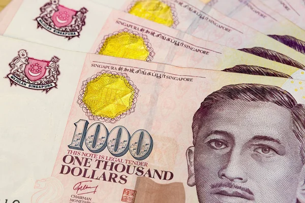 Singapore Mille Dollari Note di valuta Primo piano — Foto Stock