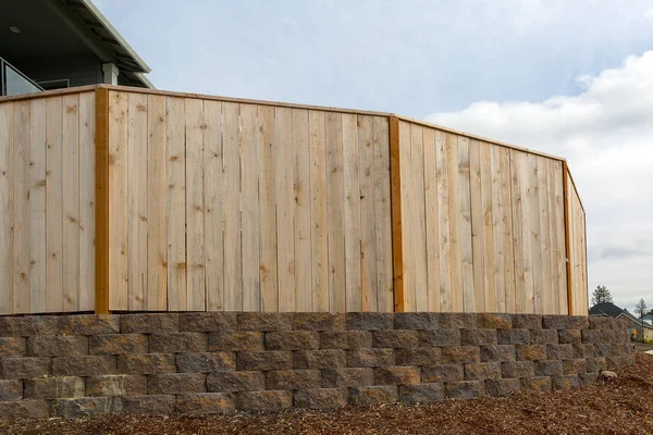 New House Backyard Wood Fence