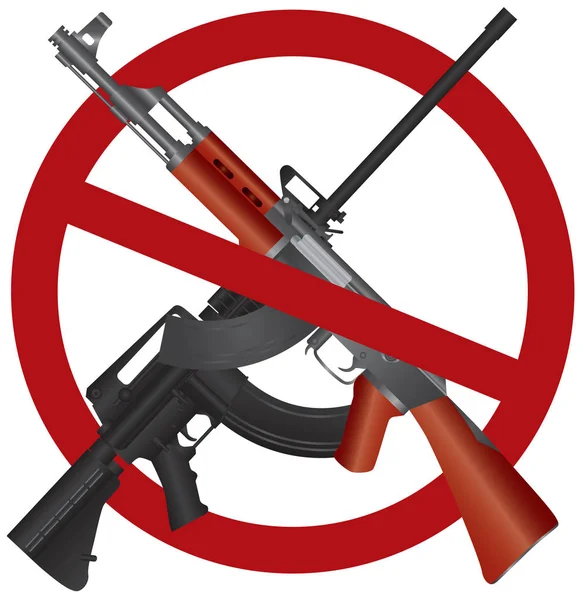 Atak Karabin Ar 15 Ak 47 Gun Ban wektor ilustracja — Wektor stockowy