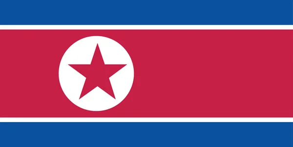 Північна Корея Прапор Червоний Білий Синього Кольору Векторні Ілюстрації — стоковий вектор