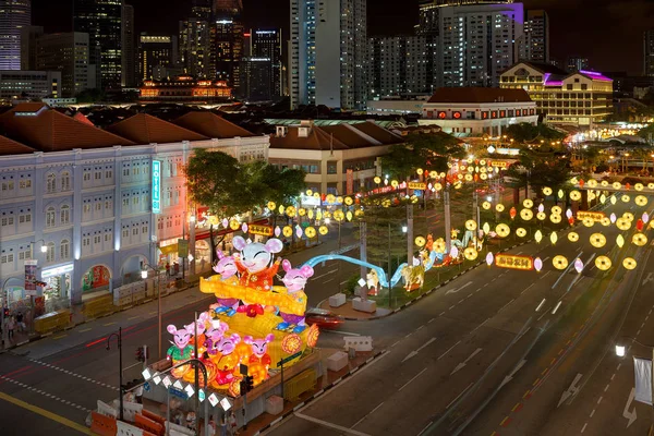 Singapurská čínská čtvrť Čínský Nový rok dekorace 2020 — Stock fotografie
