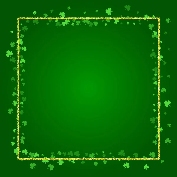 Vierkante Saint Patricks Day achtergrond met klaver — Stockvector