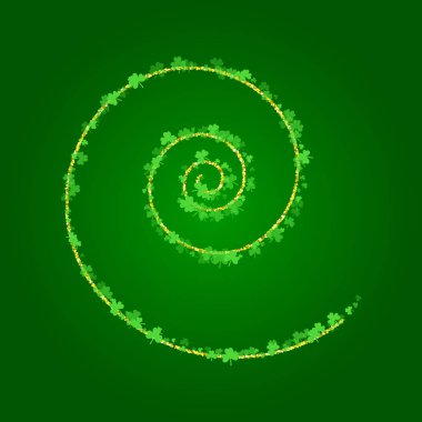 Shamrock spiral ile Saint Patricks Day arka plan bırakır.