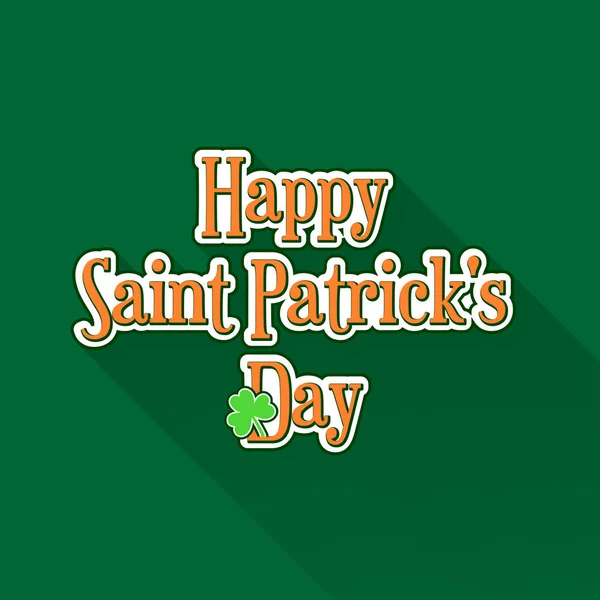 Flat Saint Patricks Etiqueta tipográfica del día — Vector de stock