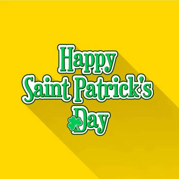 Flat Saint Patricks Etiqueta tipográfica del día — Archivo Imágenes Vectoriales