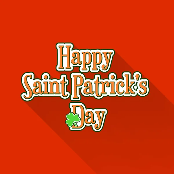 Flat Saint Patricks Etiqueta tipográfica del día — Archivo Imágenes Vectoriales