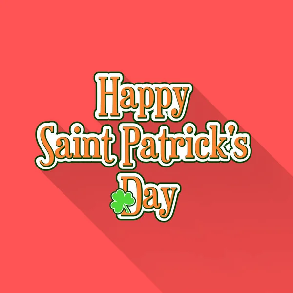 Flat Saint Patricks Etiqueta tipográfica del día — Vector de stock