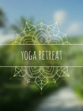 Tropikal yoga retreat afiş ile mandala