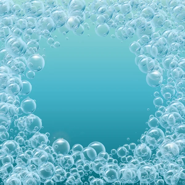 Realista bolhas de água fundo — Vetor de Stock