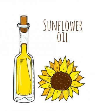 Renkli el çekilmiş ayçiçeği şişe