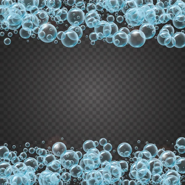 Shampoo frame of realistic water bubbles — Stock Vector